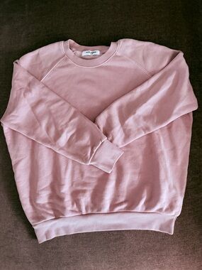 perfectwhitetee Blush Pink Crewneck Sweatshirt Soft Minimal Pullover Size S